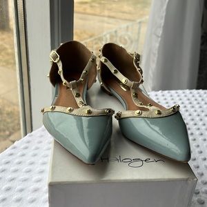 Halogen Leather Baby Blue Flats